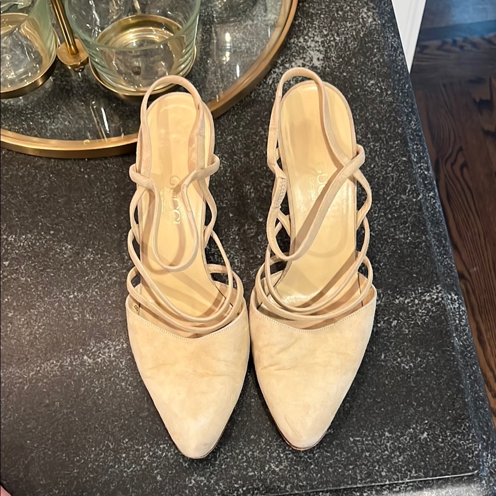 Beige Strappy Heels
